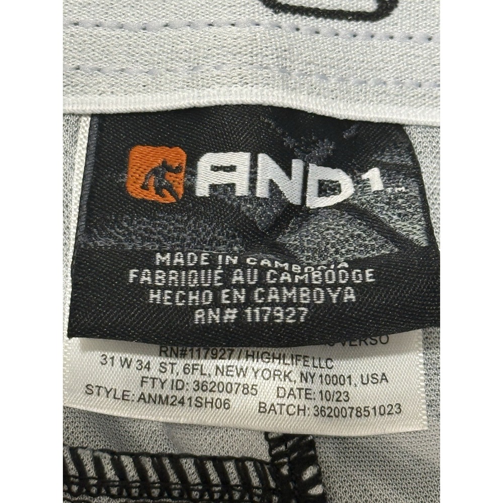 AND1 Men's Offense 8" Basketball Shorts Black and Gray Size 2XL NWT - Picture 7 of 9